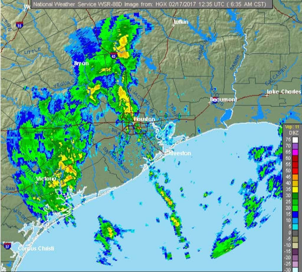 ฝนตกบนแผนที่ฮูสตัน
