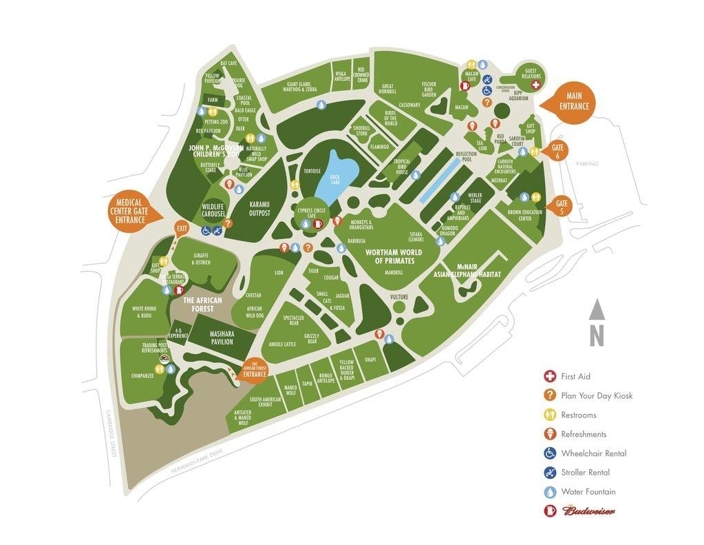แผนที่ฮูสตันสวนสัตว์