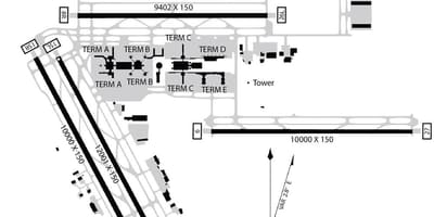 บุช intercontinental นแผนที่สนามบิน