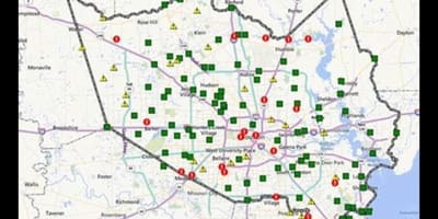 แผนที่ของเต็มไปส่วนในฮุสตัน