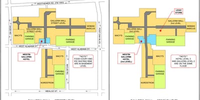 ฮุสตัน Galleria ห้างแผนที่